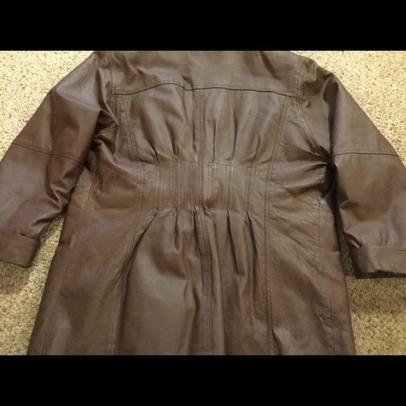 𝅺venezia Vitale Brown Leather Jacket Coat Sz A4 - Picture 6 of 8